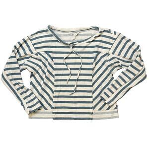 BCBGeneration Striped Pullover Drawstring Long Sleeve Top Size‎ S